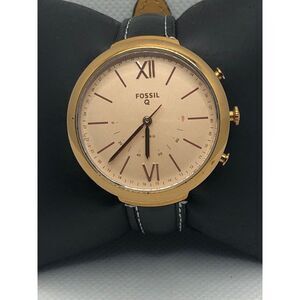 Fossil Q FTW5022 Women's Black Leather Analog Dial Wrist Hybrid Smart Watch HK18